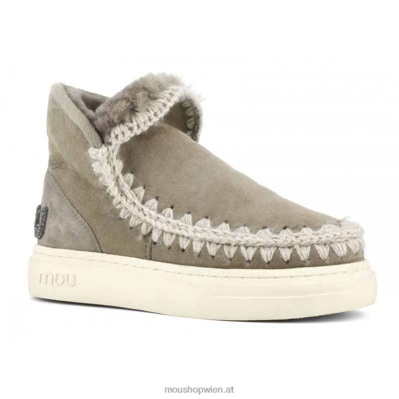 Frauen Eskimo-Sneaker mit auffälligem Glitzer-Logo Mou P660X730 Elefantengrau