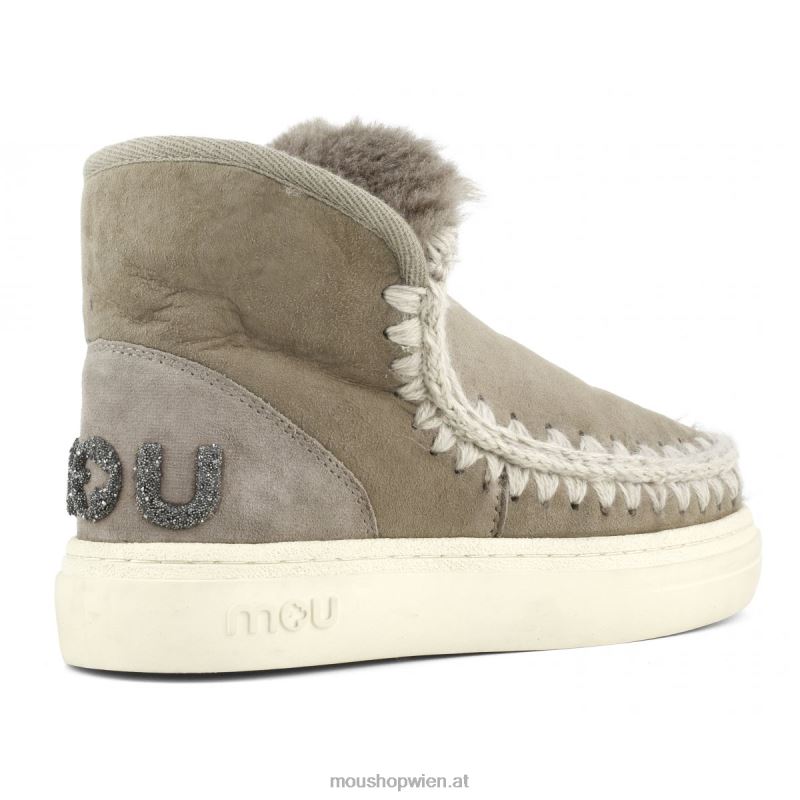 Frauen Eskimo-Sneaker mit auffälligem Glitzer-Logo Mou P660X730 Elefantengrau