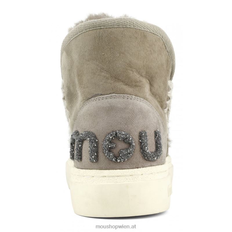 Frauen Eskimo-Sneaker mit auffälligem Glitzer-Logo Mou P660X730 Elefantengrau