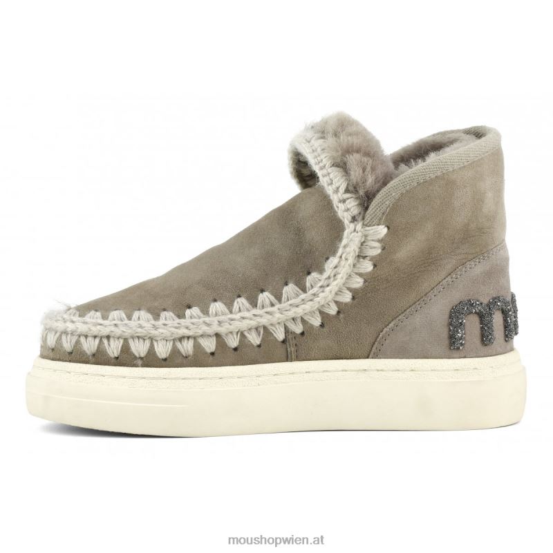 Frauen Eskimo-Sneaker mit auffälligem Glitzer-Logo Mou P660X730 Elefantengrau