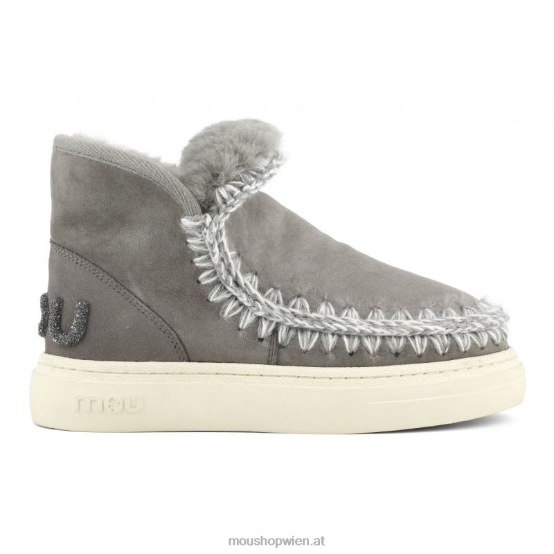 Frauen Eskimo-Sneaker mit auffälligem Glitzer-Logo Mou P660X731 neues Grau