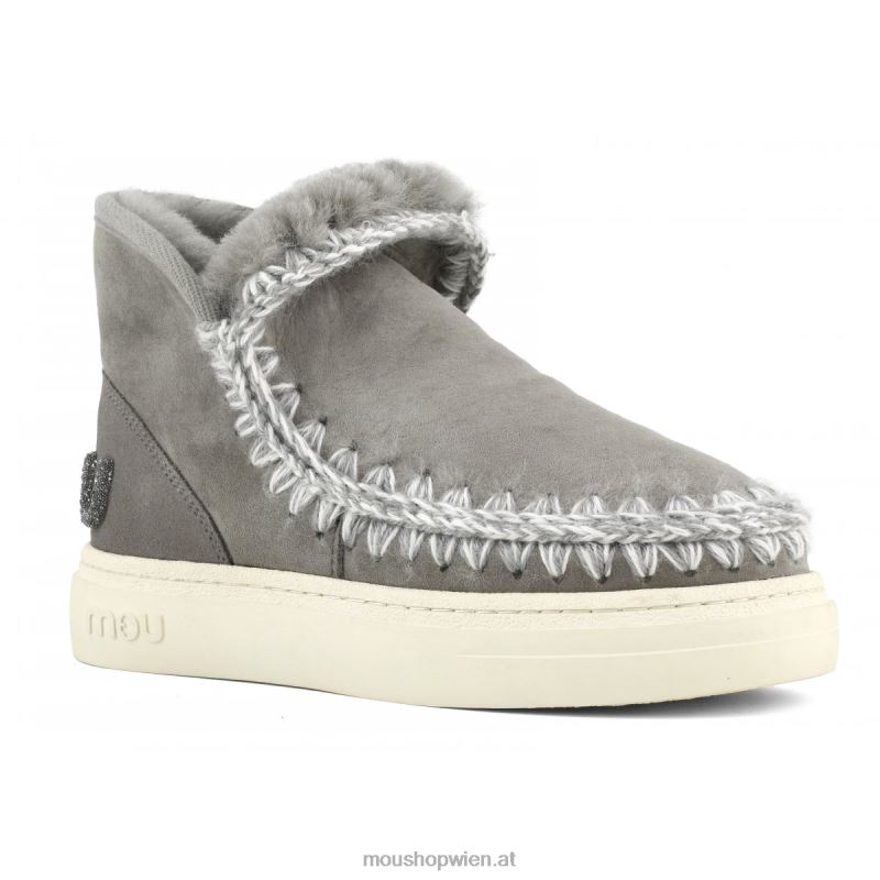 Frauen Eskimo-Sneaker mit auffälligem Glitzer-Logo Mou P660X731 neues Grau