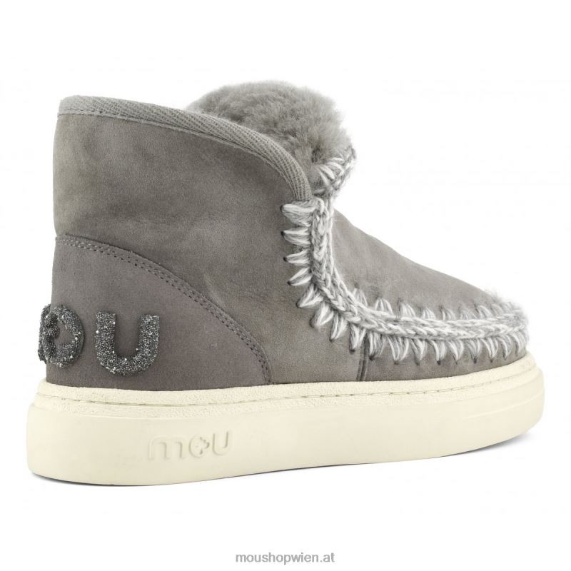 Frauen Eskimo-Sneaker mit auffälligem Glitzer-Logo Mou P660X731 neues Grau