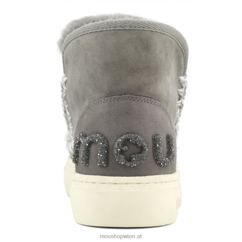 Frauen Eskimo-Sneaker mit auffälligem Glitzer-Logo Mou P660X731 neues Grau
