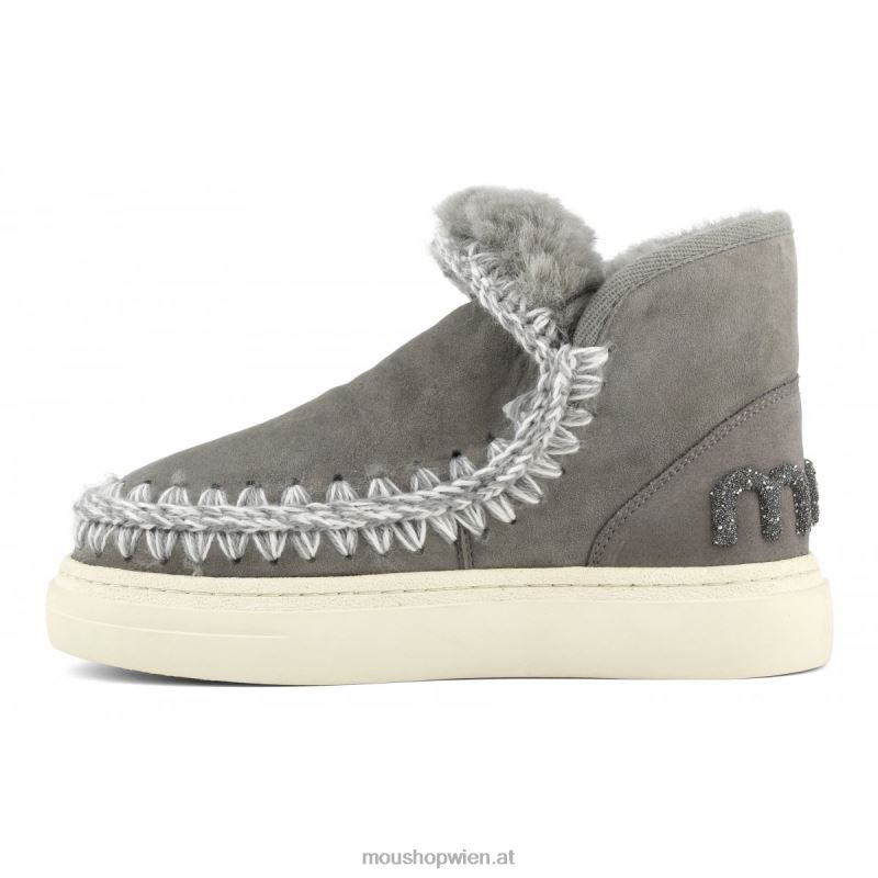 Frauen Eskimo-Sneaker mit auffälligem Glitzer-Logo Mou P660X731 neues Grau
