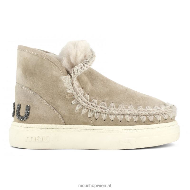 Frauen Eskimo-Sneaker mit auffälligem Glitzer-Logo Mou P660X732 Kamel