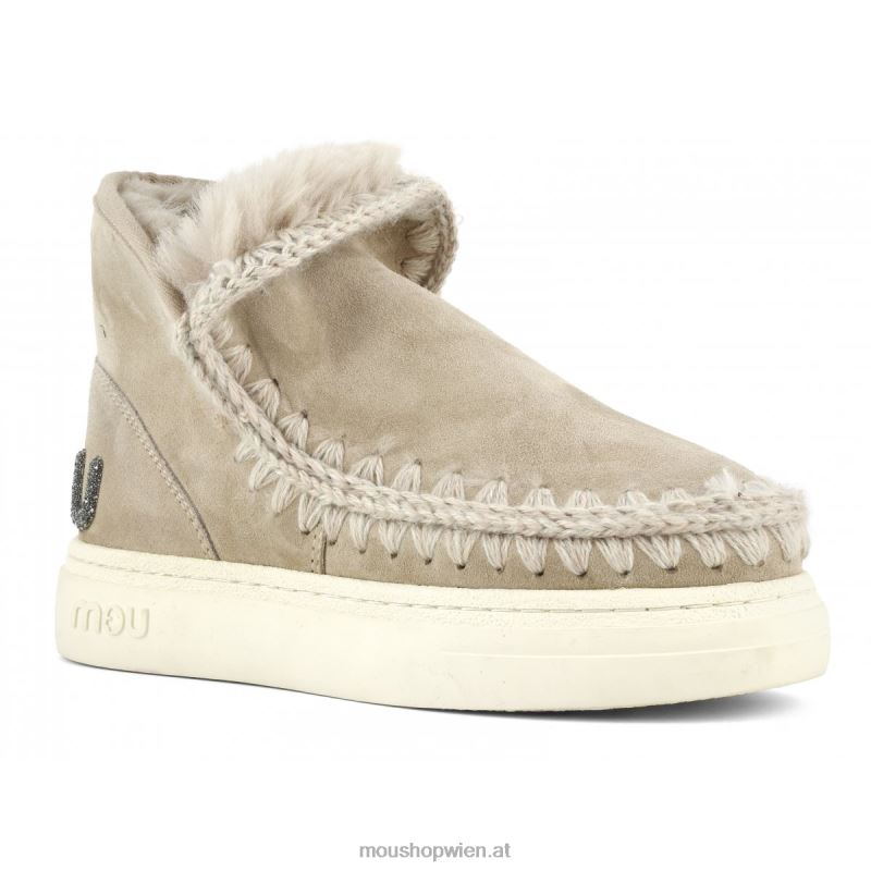 Frauen Eskimo-Sneaker mit auffälligem Glitzer-Logo Mou P660X732 Kamel