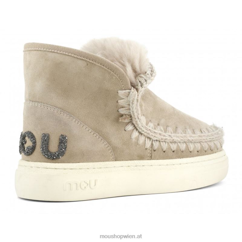 Frauen Eskimo-Sneaker mit auffälligem Glitzer-Logo Mou P660X732 Kamel