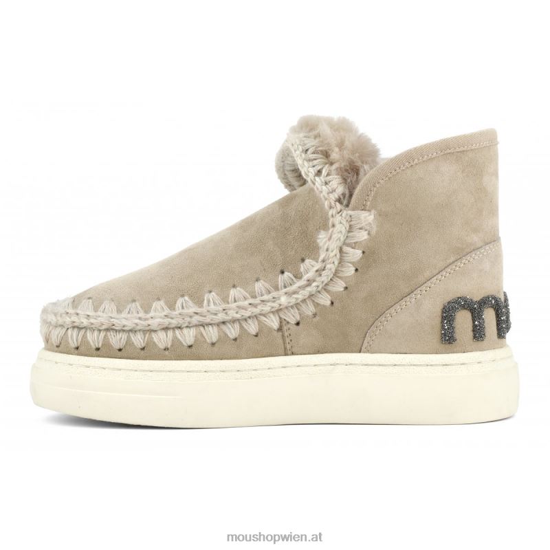 Frauen Eskimo-Sneaker mit auffälligem Glitzer-Logo Mou P660X732 Kamel