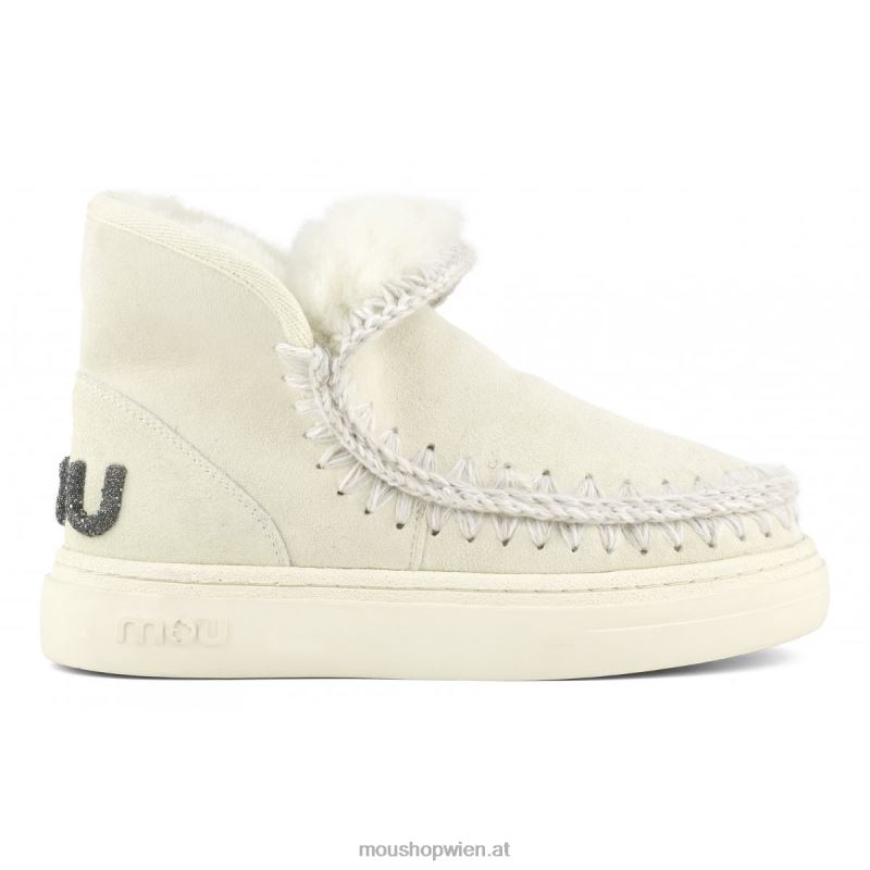 Frauen Eskimo-Sneaker mit auffälligem Glitzer-Logo Mou P660X733 Vanille