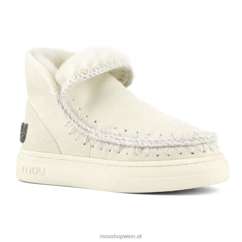 Frauen Eskimo-Sneaker mit auffälligem Glitzer-Logo Mou P660X733 Vanille