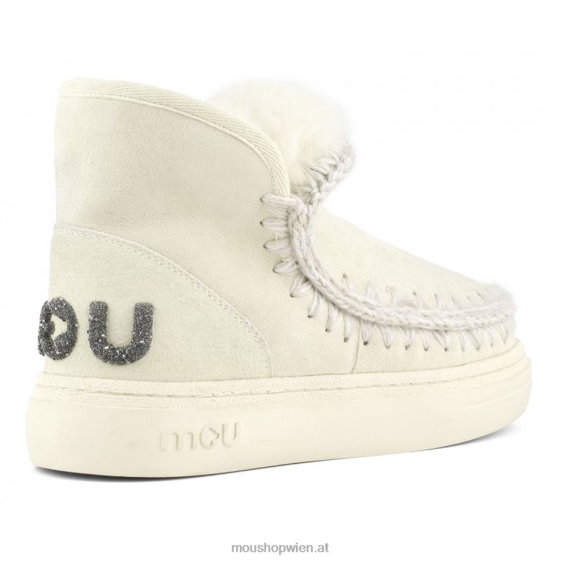 Frauen Eskimo-Sneaker mit auffälligem Glitzer-Logo Mou P660X733 Vanille