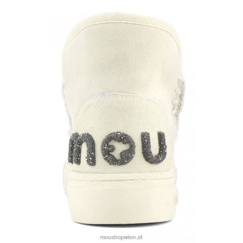 Frauen Eskimo-Sneaker mit auffälligem Glitzer-Logo Mou P660X733 Vanille