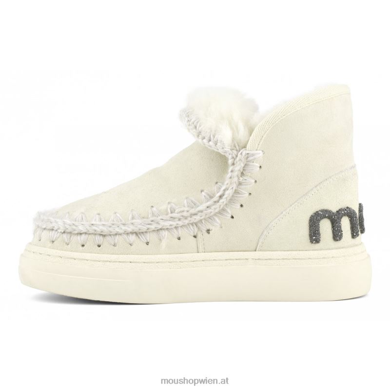 Frauen Eskimo-Sneaker mit auffälligem Glitzer-Logo Mou P660X733 Vanille