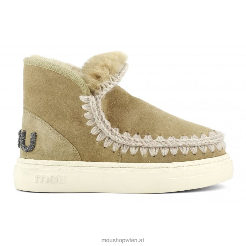 Frauen Eskimo-Sneaker mit auffälligem Glitzer-Logo Mou P660X734 Tabak