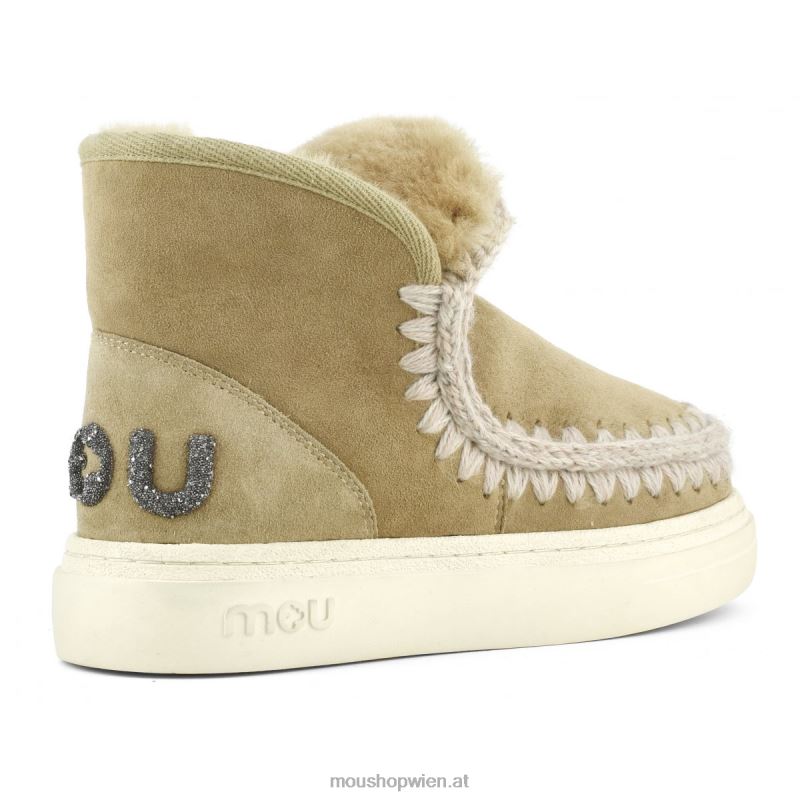 Frauen Eskimo-Sneaker mit auffälligem Glitzer-Logo Mou P660X734 Tabak