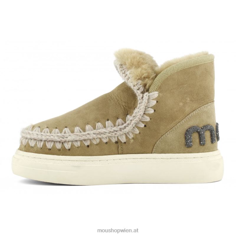 Frauen Eskimo-Sneaker mit auffälligem Glitzer-Logo Mou P660X734 Tabak
