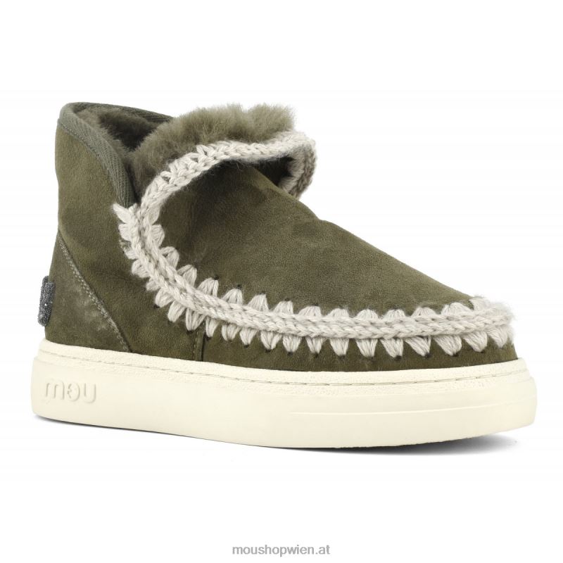 Frauen Eskimo-Sneaker mit auffälligem Glitzer-Logo Mou P660X735 Moos