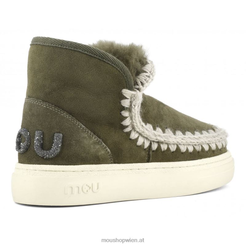 Frauen Eskimo-Sneaker mit auffälligem Glitzer-Logo Mou P660X735 Moos
