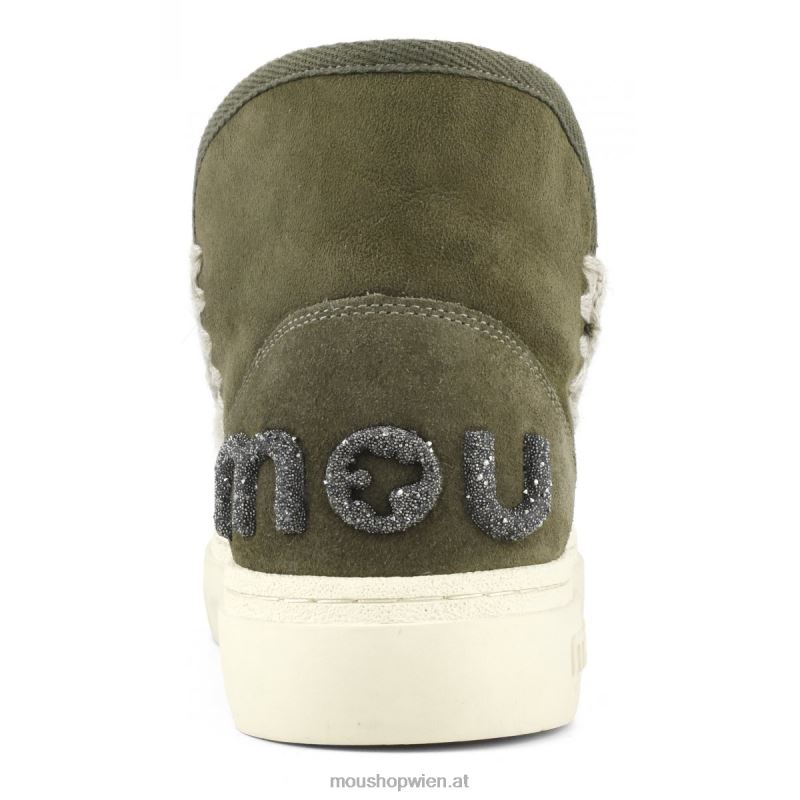 Frauen Eskimo-Sneaker mit auffälligem Glitzer-Logo Mou P660X735 Moos