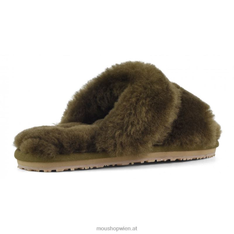 Frauen 2-Streifen-Hausschuh aus Schaffell Mou P660X446 Milieu