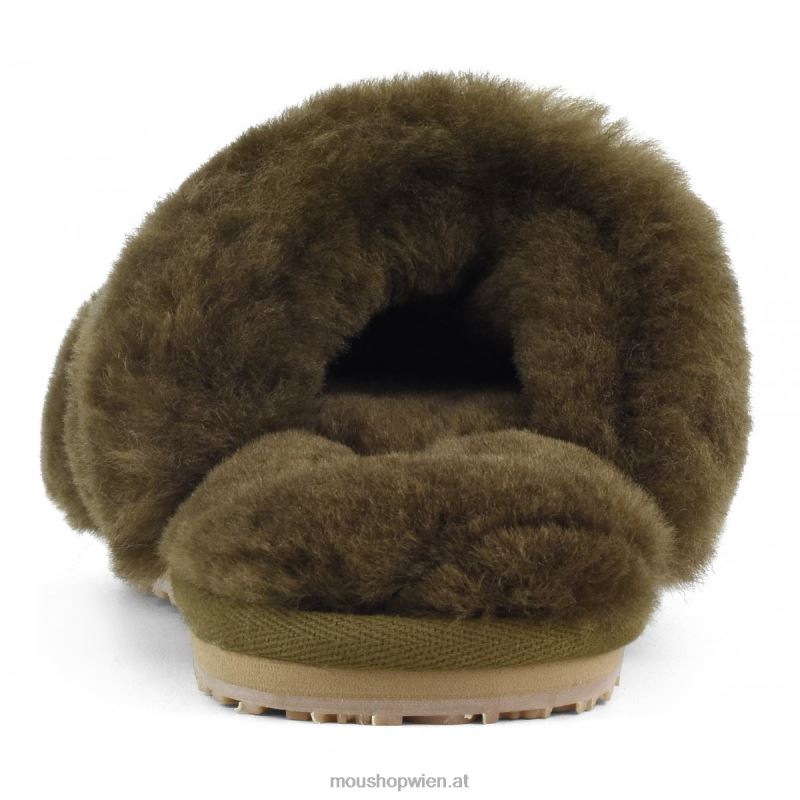 Frauen 2-Streifen-Hausschuh aus Schaffell Mou P660X446 Milieu