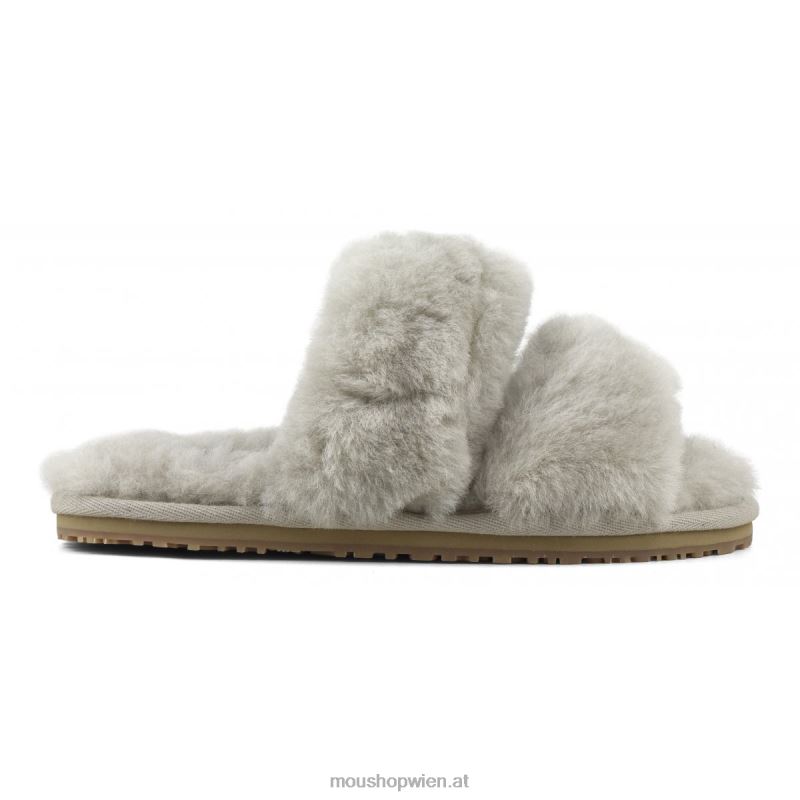 Frauen 2-Streifen-Hausschuh aus Schaffell Mou P660X448 Sand