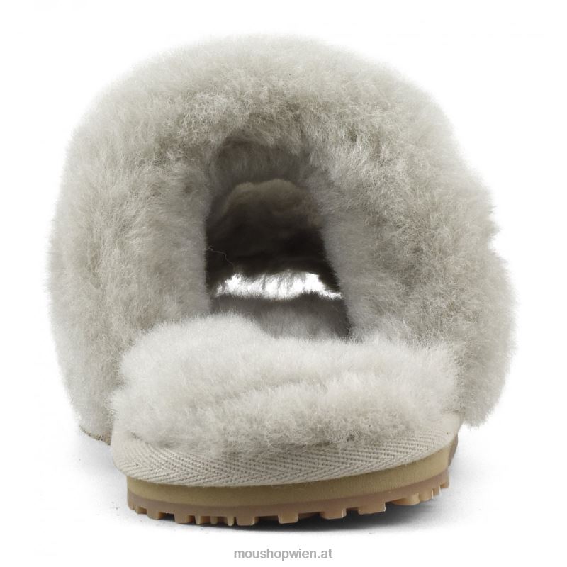 Frauen 2-Streifen-Hausschuh aus Schaffell Mou P660X448 Sand