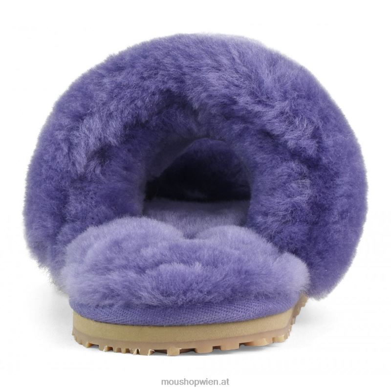 Frauen 2-Streifen-Hausschuh aus Schaffell Mou P660X456 Dämmerungsviolett