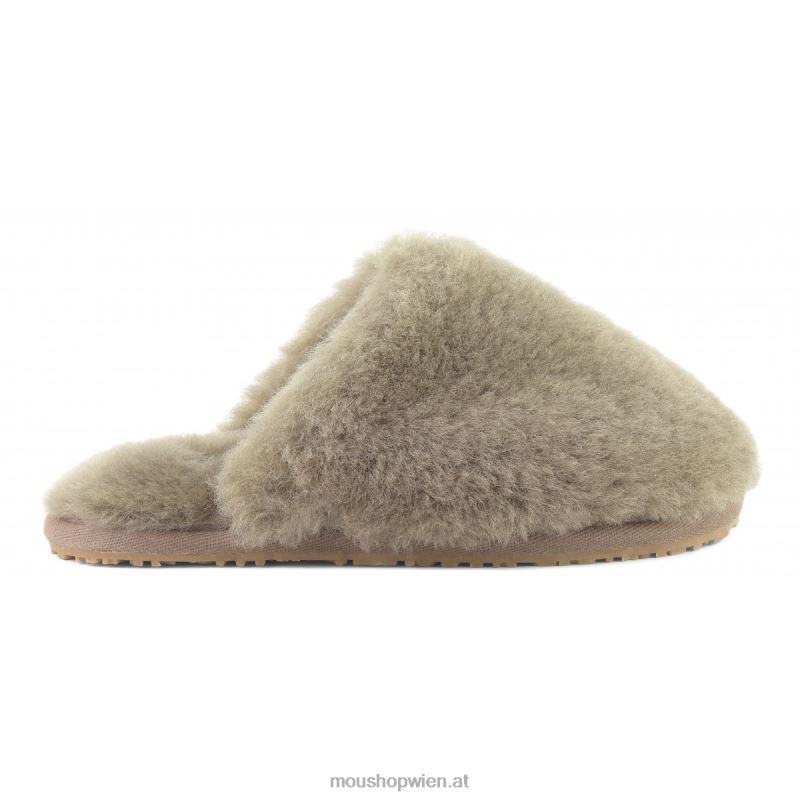 Frauen Geschlossener Slipper aus Schaffellfell Mou P660X458 Elefantengrau