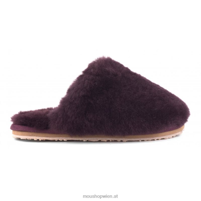 Frauen Geschlossener Slipper aus Schaffellfell Mou P660X461 Wein
