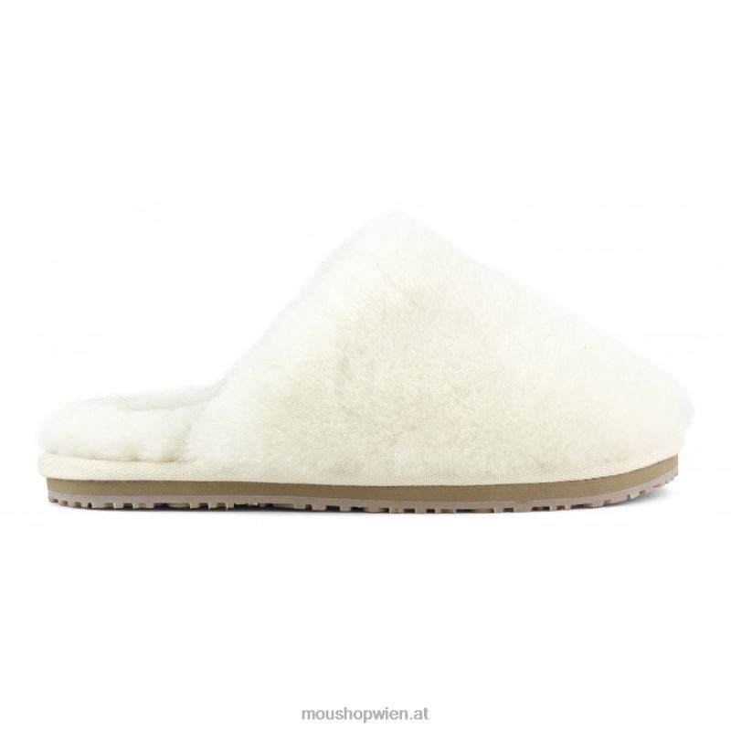 Frauen Geschlossener Slipper aus Schaffellfell Mou P660X466 Vanille