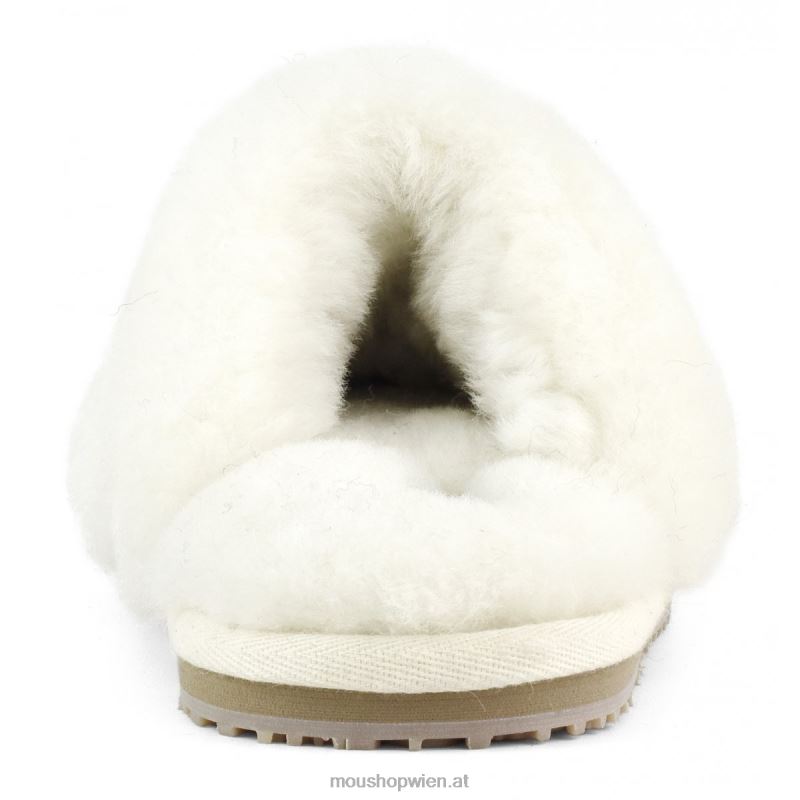 Frauen Geschlossener Slipper aus Schaffellfell Mou P660X466 Vanille