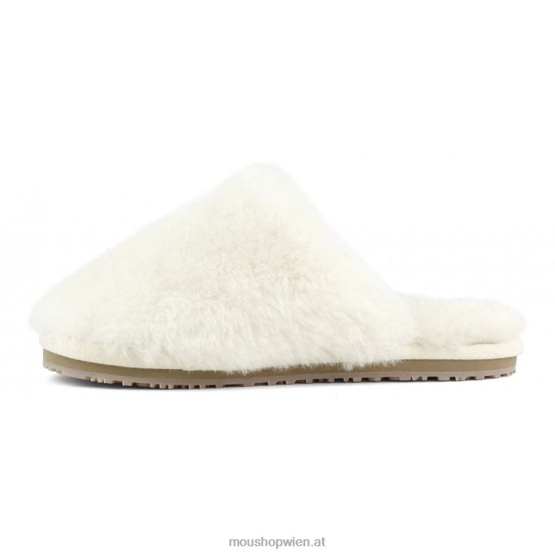 Frauen Geschlossener Slipper aus Schaffellfell Mou P660X466 Vanille