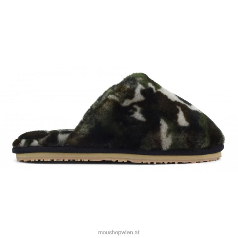 Frauen Geschlossener Slipper aus Schaffellfell Mou P660X467 Tarnung