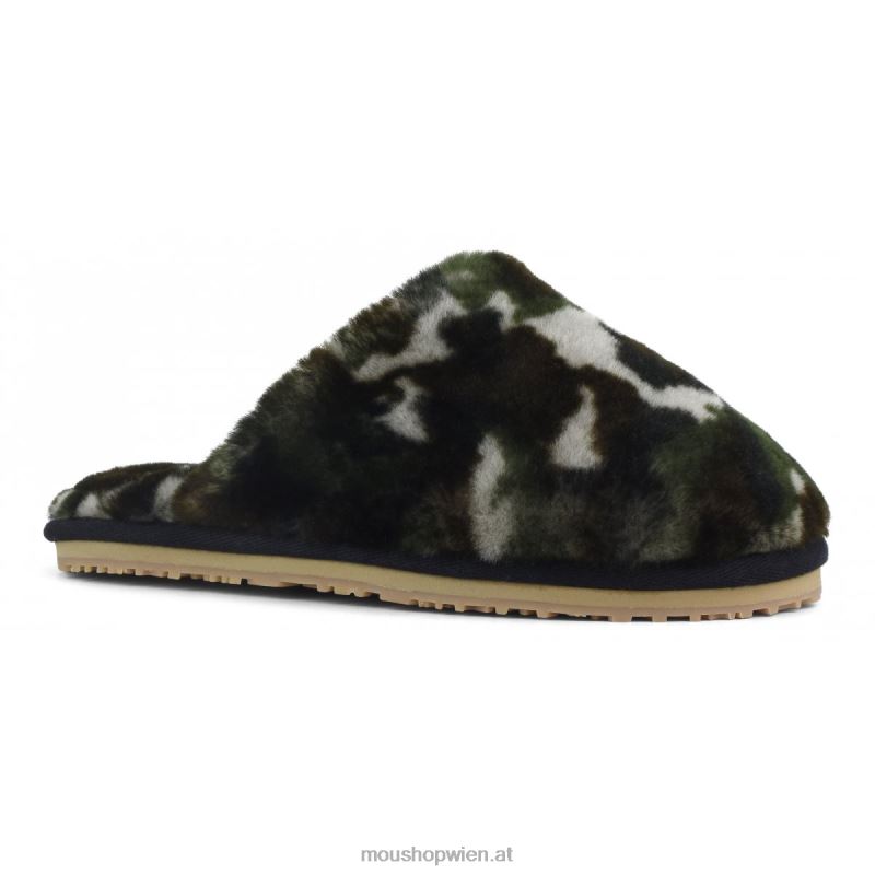 Frauen Geschlossener Slipper aus Schaffellfell Mou P660X467 Tarnung