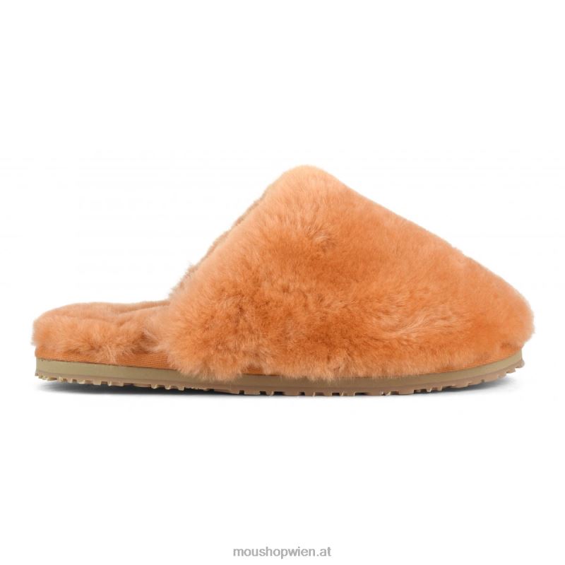 Frauen Geschlossener Slipper aus Schaffellfell Mou P660X468 Aprikosenorange
