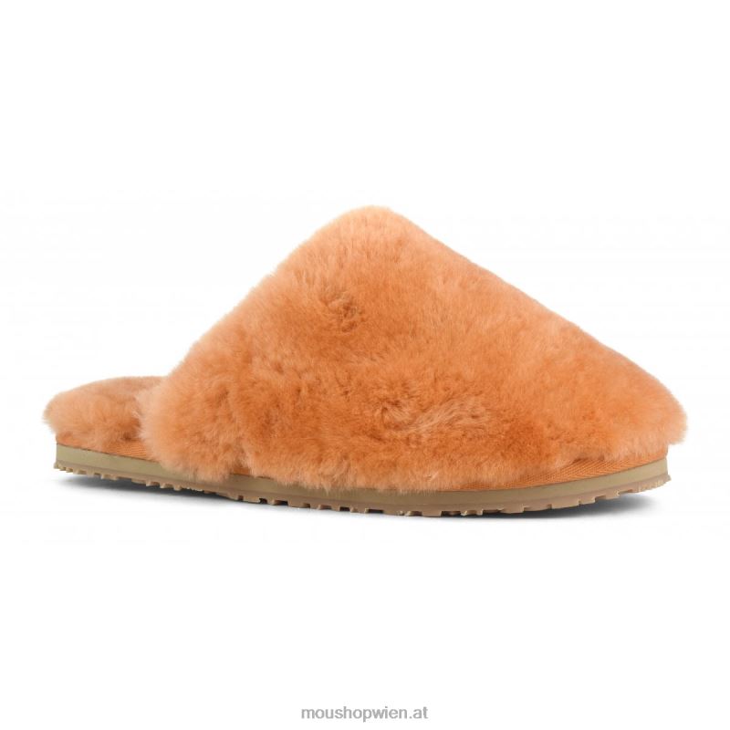 Frauen Geschlossener Slipper aus Schaffellfell Mou P660X468 Aprikosenorange