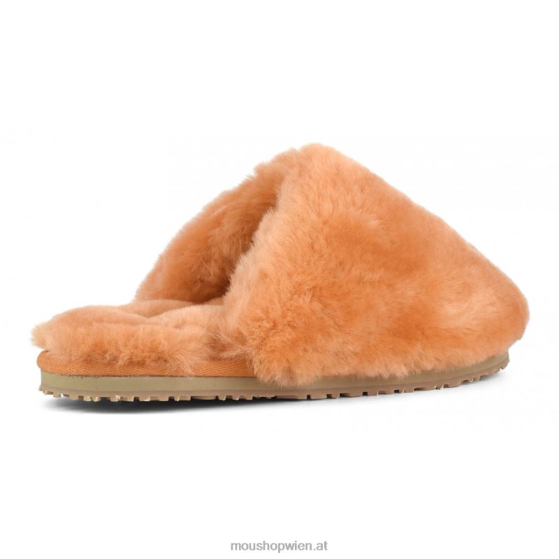 Frauen Geschlossener Slipper aus Schaffellfell Mou P660X468 Aprikosenorange