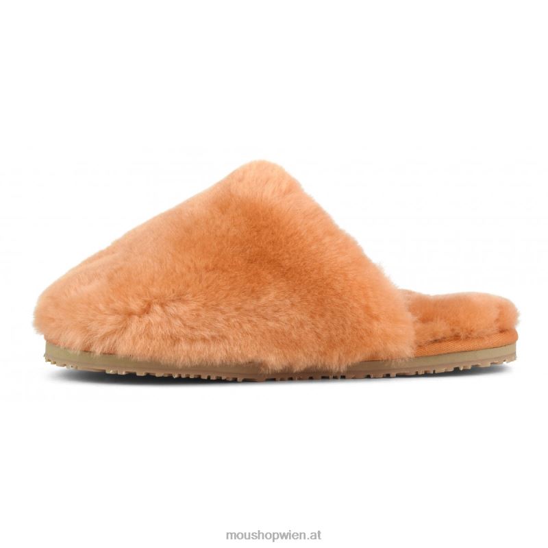 Frauen Geschlossener Slipper aus Schaffellfell Mou P660X468 Aprikosenorange