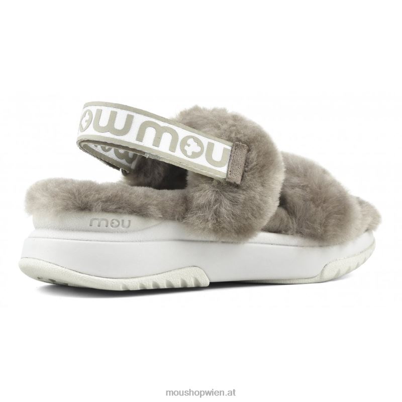Frauen Jogger-Slipper-Rückenriemen Mou P660X511 Elefantengrau