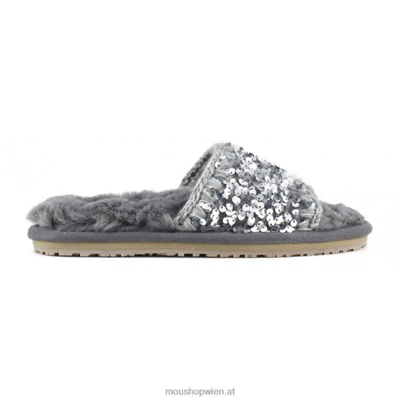 Frauen Slide-Slipper mit Pailletten Mou P660X502 Paillettenstahl