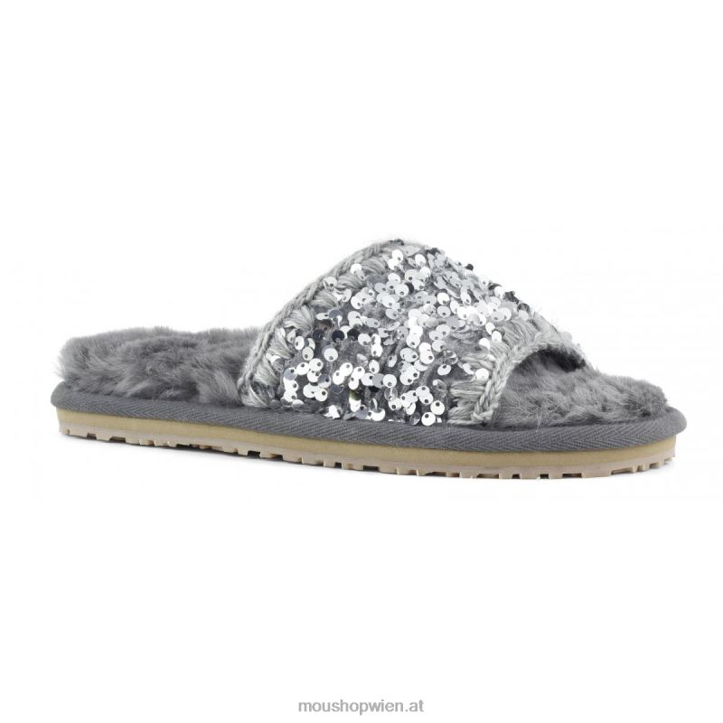 Frauen Slide-Slipper mit Pailletten Mou P660X502 Paillettenstahl