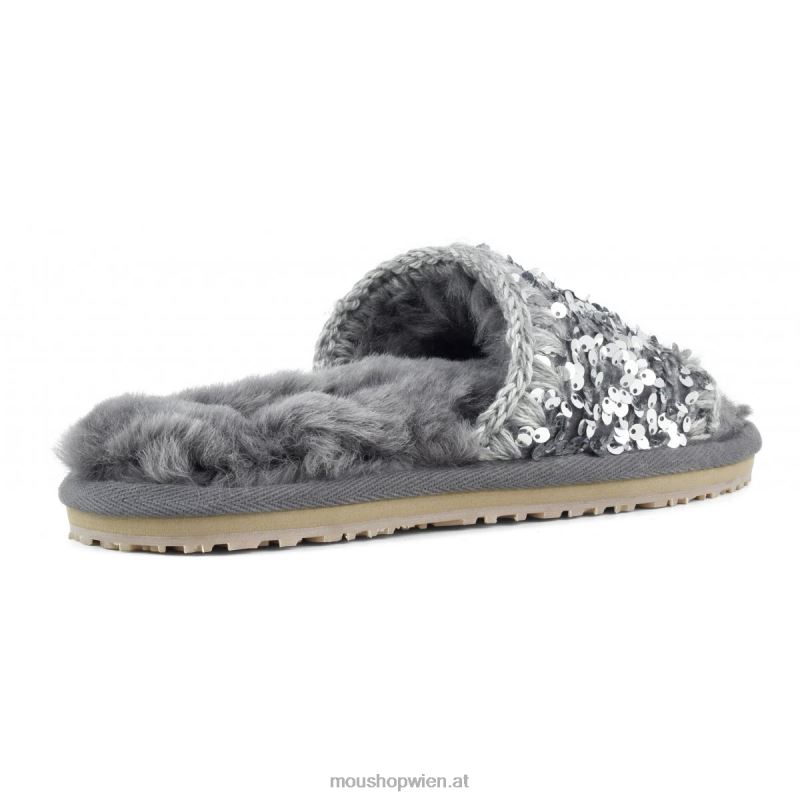 Frauen Slide-Slipper mit Pailletten Mou P660X502 Paillettenstahl