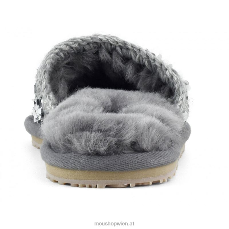 Frauen Slide-Slipper mit Pailletten Mou P660X502 Paillettenstahl