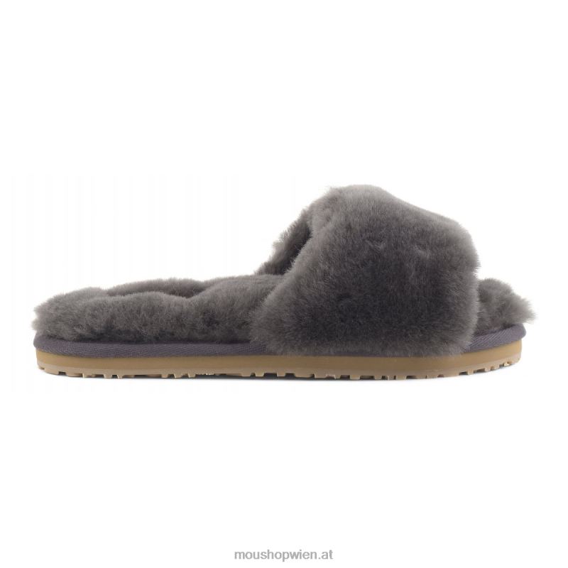 Frauen Slipper aus Schaffellfell Mou P660X483 Holzkohle