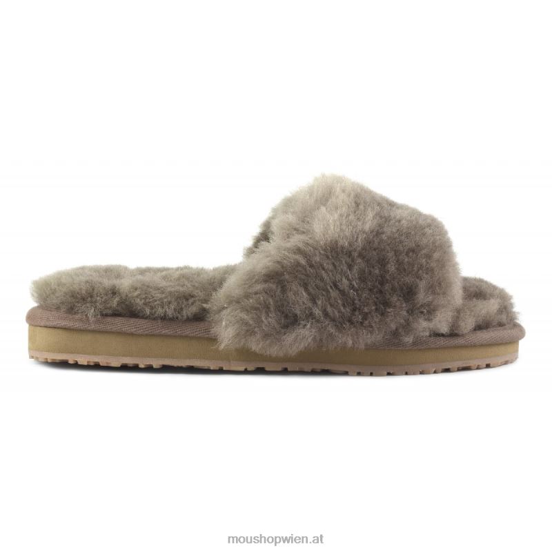 Frauen Slipper aus Schaffellfell Mou P660X484 Elefantengrau