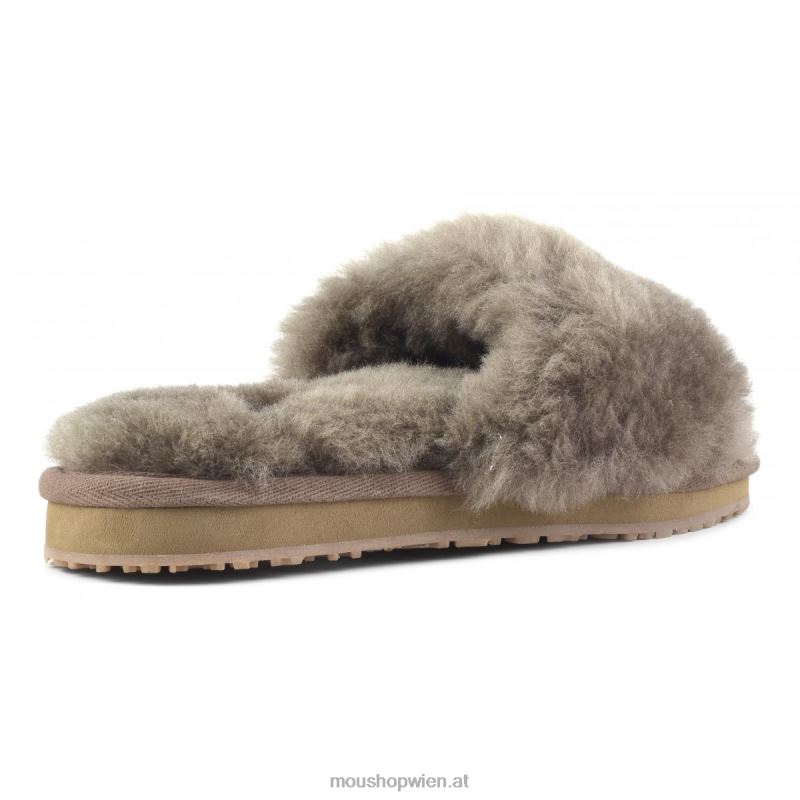 Frauen Slipper aus Schaffellfell Mou P660X484 Elefantengrau