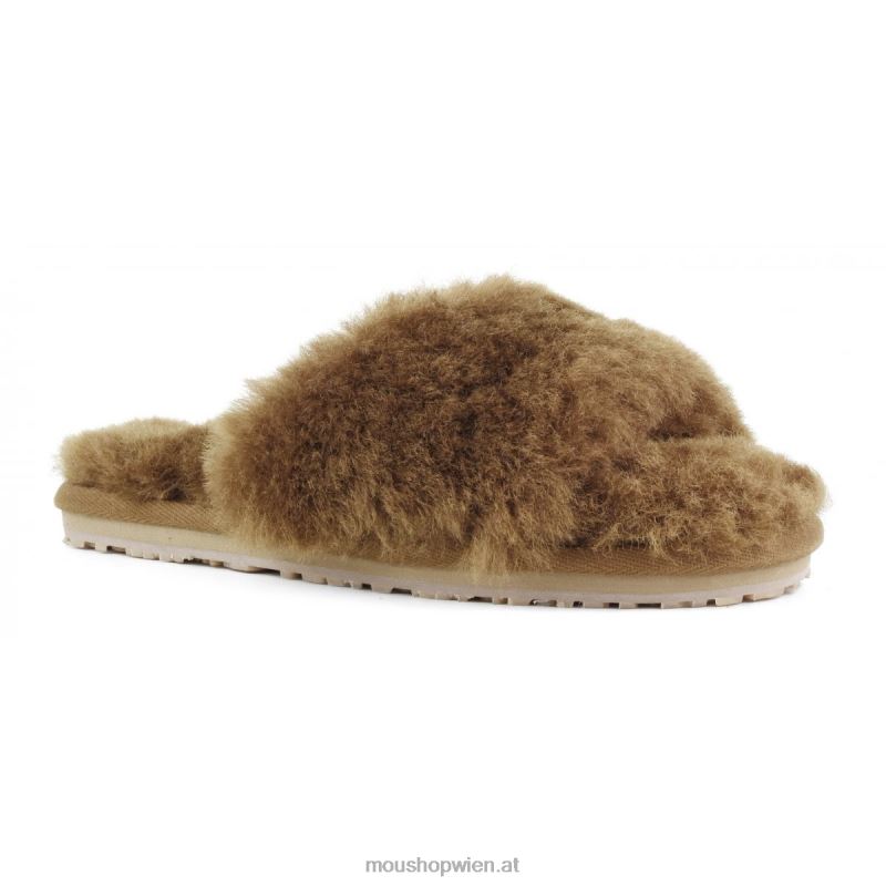 Frauen Slipper aus Schaffellfell Mou P660X493 Cognac