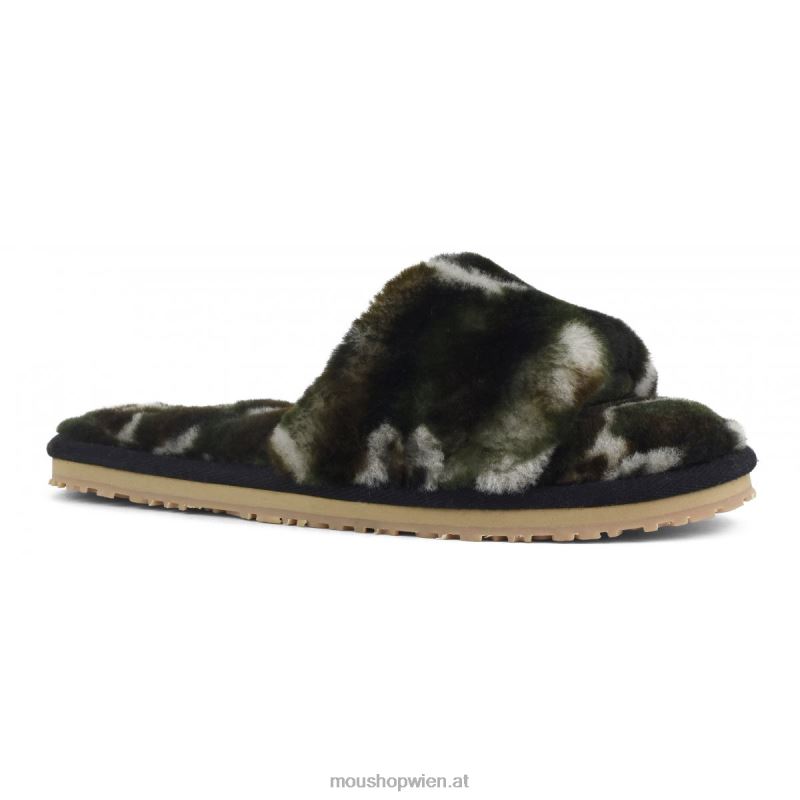 Frauen Slipper aus Schaffellfell Mou P660X494 Tarnung